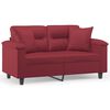 vidaXL Divano a 2 Posti con Cuscini Rosso Vino 120 cm in Similpelle