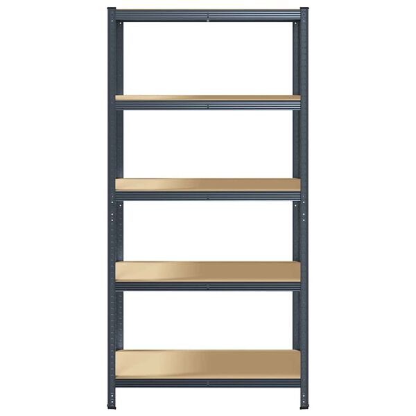 vidaXL Mensola Portaoggetti 5 Strati Antracite in Acciaio e Legno