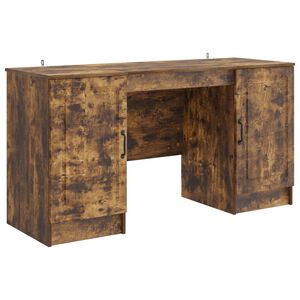 vidaXL Scrivania Rovere Fumo 142,5 x 50 x 75 cm Legno ingegnerizzato
