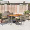 vidaXL Sedie da Giardino con Cuscini 4pz Grigie in Polyrattan e Acacia