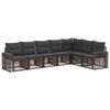 vidaXL Set Divano da Giardino 7 pz Grigio e Grigio Scuro polyrattan