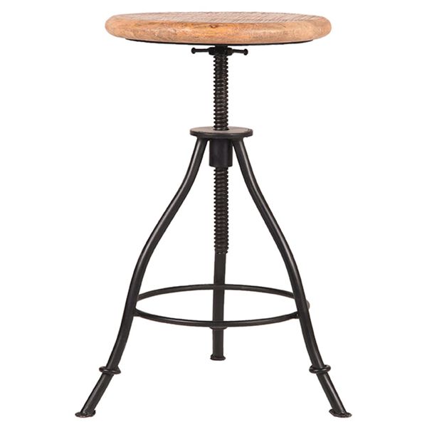 LABEL51 Sgabello Jaipur 35x35x46-75 cm Legno/Nero