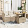 vidaXL Set Divano da Giardino 5 pz con Cuscini Beige in Polyrattan