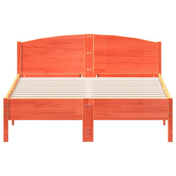 vidaXL Letto senza Materasso Marrone Cera 140x190 cm in Legno di Pino