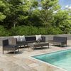 vidaXL Set Divani da Giardino 9 pz con Cuscini in Polyrattan Grigio