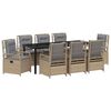 vidaXL Set da Pranzo per Giardino 9 pcs Beige e Grigio Chiaro