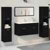 vidaXL Set di mobili per il bagno 4 pcs Rovere Nero Legno multistrato