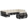 vidaXL Set Divano da Giardino 12 pz Nero e Bianco Crema polyrattan