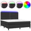 vidaXL Giroletto a Molle con Materasso e LED Nero 180x200cm Similpelle