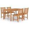 vidaXL Set da pranzo da giardino 5 pz 150x90 cm in legno massello di teak