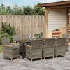 vidaXL Set da Pranzo per Giardino 9 pcs Grigio polyrattan