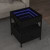 vidaXL Tavolino da Salotto con LED Infinity Nero 40x40x51 cm