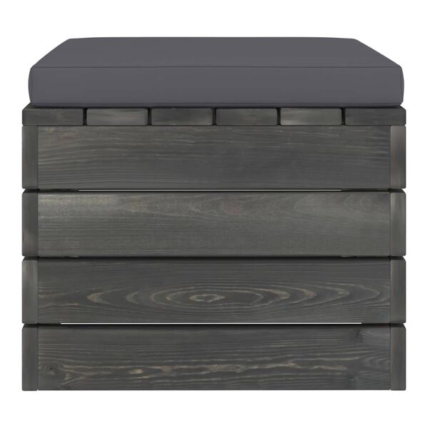 vidaXL Pouf da Giardino su Pallet con Cuscino in Legno di Pino