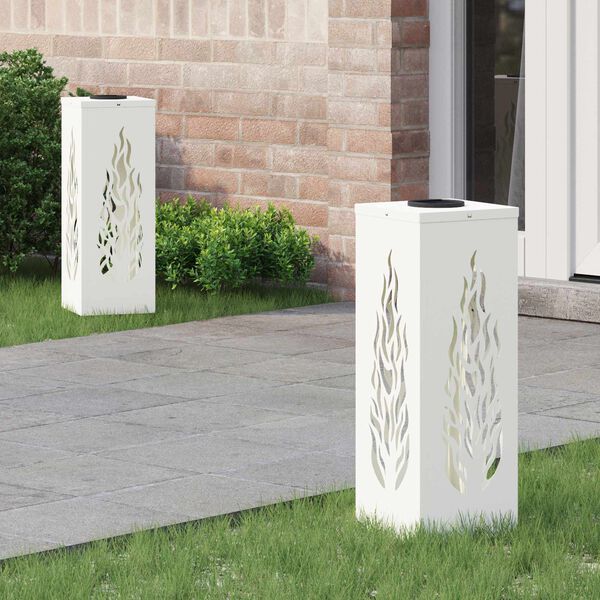 vidaXL Faro LED solare per sentieri 2 pcs Bianco