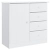 vidaXL Credenza ALTA Bianca 77x35x73 cm in Legno Massello di Pino