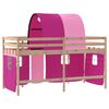 vidaXL Letto a Soppalco con Tunnel Bambini Rosa 90x200cm Massello Pino