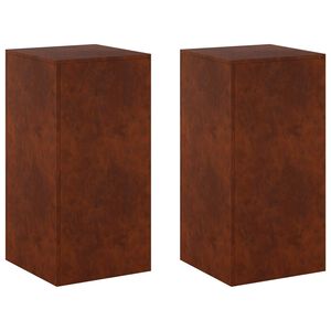 vidaXL Supporto per piante 2 pcs Ruggine 40 x 40 x 80 cm