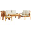 vidaXL Set Salotto da Giardino 5 pz con Cuscini Legno Massello Acacia