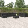 vidaXL Set Salotto da Giardino 10pz con Cuscini in Polyrattan Nero