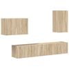 vidaXL Set di Mobiletto da TV a Parete 4 pz Rovere Sonoma