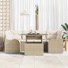 vidaXL Set Divano da Giardino 7 pcs Beige Rattan in Polipropilene