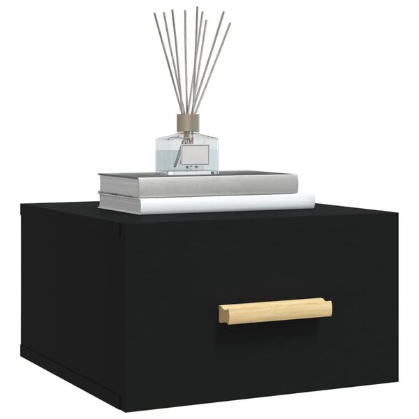 vidaXL Comodini a Muro 2 pz Neri 35x35x20 cm