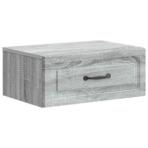 vidaXL Mobiletto da notte a muro Grigio Sonoma 49 x 34,5 x 20 cm