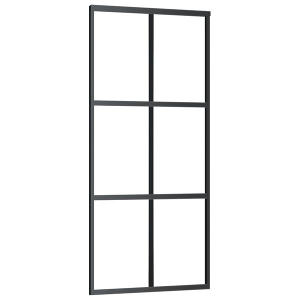 vidaXL Porta Scorrevole in Vetro ESG e Alluminio 90x205 cm Nera