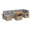 vidaXL Set Divano da Giardino 5 pz con Cuscini Beige Polyrattan Acacia