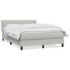 vidaXL Giroletto a Molle con Materasso Grigio Chiaro 160x220cm Velluto