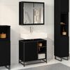 vidaXL Set di mobili per il bagno 2 pcs Rovere Nero Legno multistrato