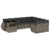 vidaXL Set Divano da Giardino 10 pz con Cuscini Grigio in Polyrattan