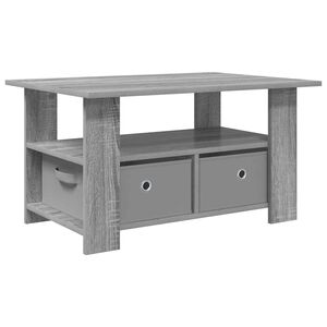 vidaXL Tavolino da salotto con cassetto Grigio Sonoma 77 x 55 x 42 cm
