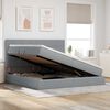 vidaXL Letto con contenitore e materasso Grigio chiaro 200 x 200 cm