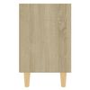 vidaXL Comodini Gambe in Legno Massello 2pz Rovere Sonoma 40x30x50cm