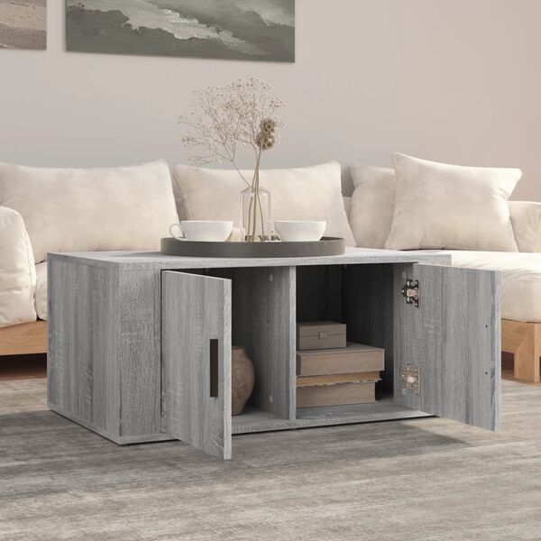 vidaXL Tavolino da Salotto Grigio Sonoma 80x50x36 cm Legno Multistrato