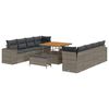 vidaXL Set Divano da Giardino 11 pz Grigio polyrattan