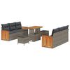 vidaXL Set Divano da Giardino con cuscino 9 pcs Grigio