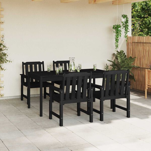 vidaXL Sedia da pranzo da giardino 4 pcs Nero 65.5 x 55.5 x 88cm