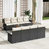 vidaXL Set Divano da Giardino con cuscino 9 pcs Nero polyrattan