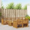 vidaXL Set divani 9 pcs Naturale Legno di Acacia Massello
