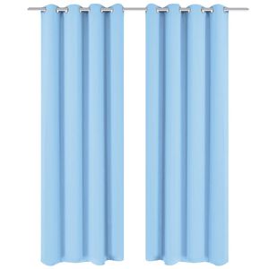 vidaXL 2 Pz Tende Oscuranti Occhielli in Metallo 135x175 cm Turchese