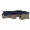 vidaXL Set Divani da Giardino 10 pz con Cuscini Grigio in Polyrattan