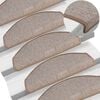 vidaXL Tappetini per scale 15 pz 65x24x4 cm Marrone chiaro Semicircolari Grandi