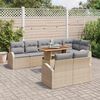 vidaXL Set Divano da Giardino 9 pcs Beige Poly Rattan