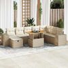 vidaXL Set Divano da Giardino 9 pz con Cuscini Beige Polyrattan Acacia