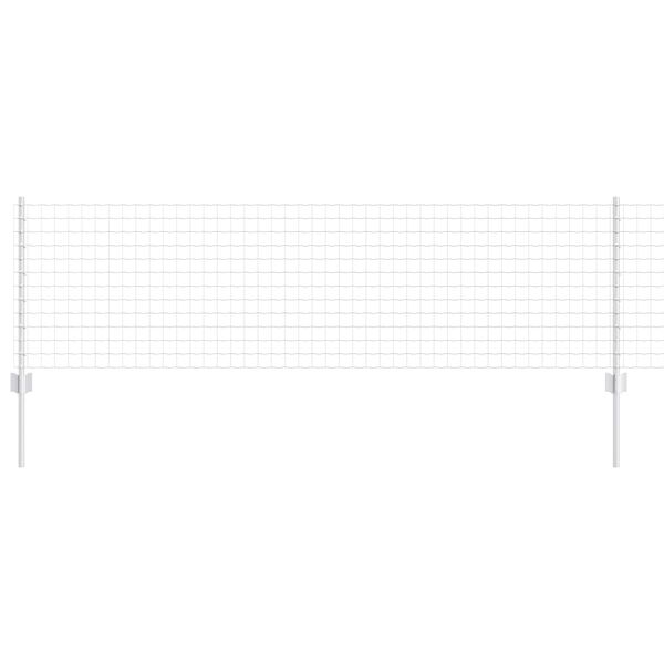 vidaXL Recinzione con Posto Argento 0,6 x 10 m Acciaio
