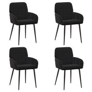 vidaXL Sedie da pranzo 4 pz Velluto Nero 57 x 50 x 85 cm
