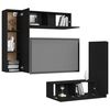 vidaXL Set Mobili Porta TV 4 pz Nero in Legno Multistrato