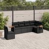 vidaXL Set Divano da Giardino 6 pz con Cuscini Nero in Polyrattan